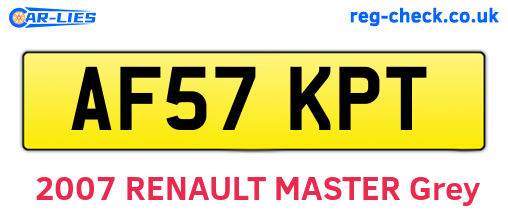 AF57KPT are the vehicle registration plates.