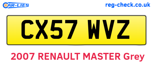 CX57WVZ are the vehicle registration plates.