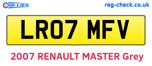 LR07MFV are the vehicle registration plates.