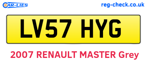 LV57HYG are the vehicle registration plates.