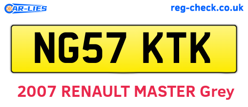 NG57KTK are the vehicle registration plates.