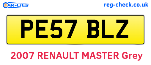 PE57BLZ are the vehicle registration plates.