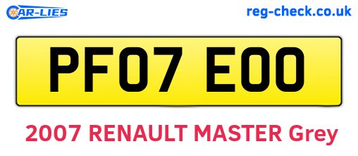 PF07EOO are the vehicle registration plates.