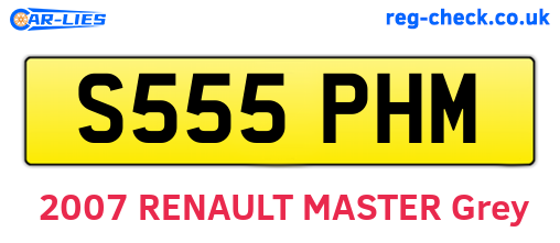 S555PHM are the vehicle registration plates.