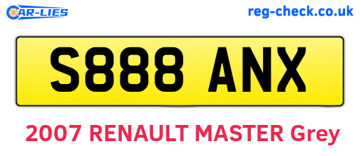S888ANX are the vehicle registration plates.