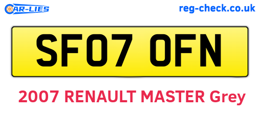 SF07OFN are the vehicle registration plates.