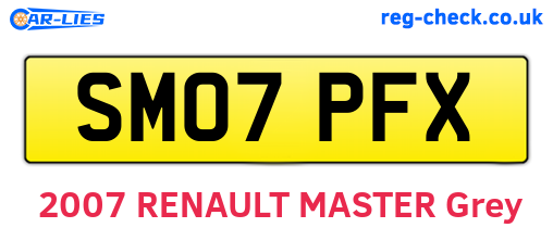 SM07PFX are the vehicle registration plates.