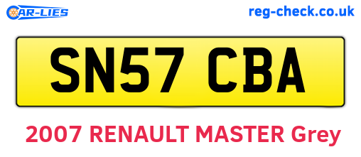 SN57CBA are the vehicle registration plates.