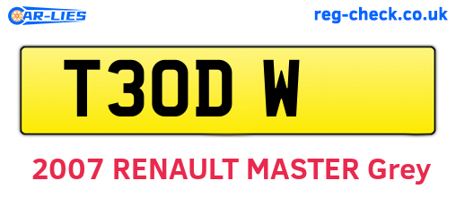 T3ODW are the vehicle registration plates.