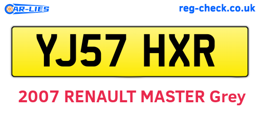 YJ57HXR are the vehicle registration plates.