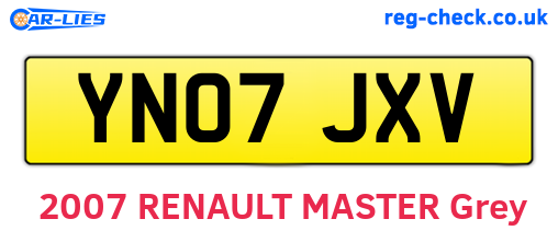 YN07JXV are the vehicle registration plates.