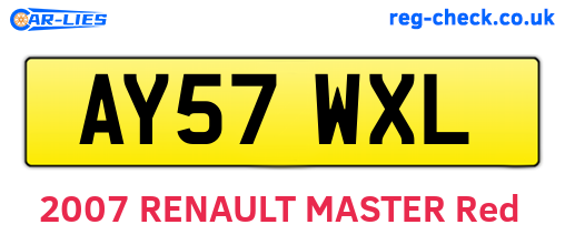 AY57WXL are the vehicle registration plates.