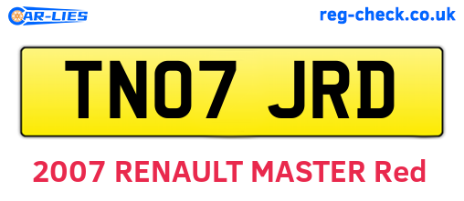 TN07JRD are the vehicle registration plates.