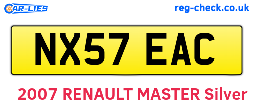 NX57EAC are the vehicle registration plates.