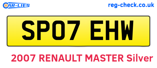 SP07EHW are the vehicle registration plates.