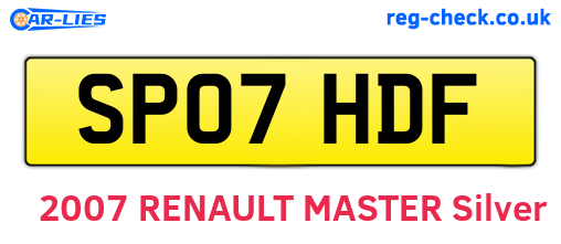 SP07HDF are the vehicle registration plates.
