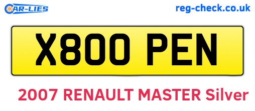 X800PEN are the vehicle registration plates.