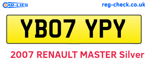 YB07YPY are the vehicle registration plates.