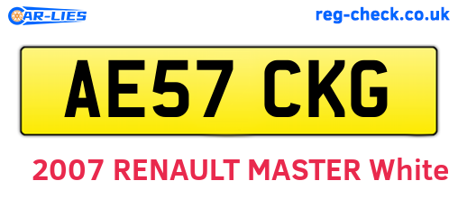 AE57CKG are the vehicle registration plates.