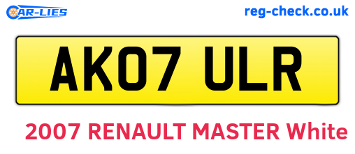 AK07ULR are the vehicle registration plates.