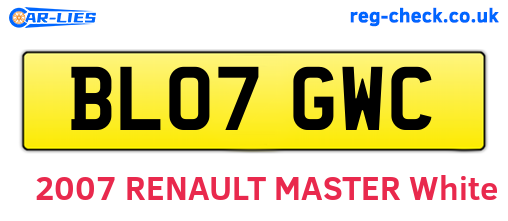BL07GWC are the vehicle registration plates.