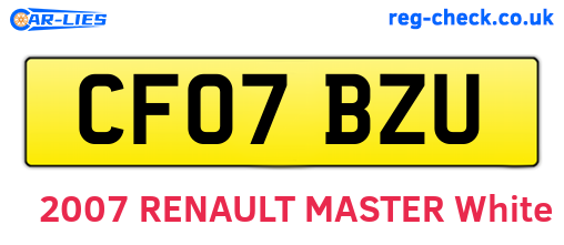 CF07BZU are the vehicle registration plates.