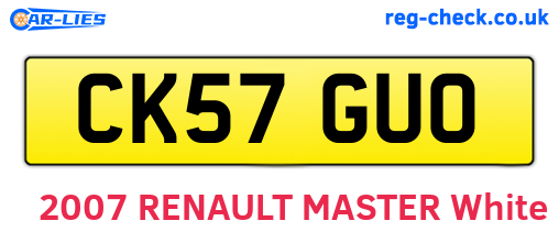 CK57GUO are the vehicle registration plates.