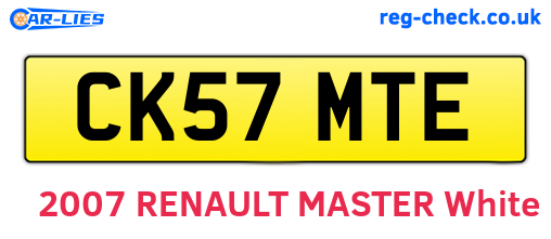 CK57MTE are the vehicle registration plates.