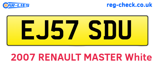 EJ57SDU are the vehicle registration plates.