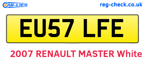 EU57LFE are the vehicle registration plates.
