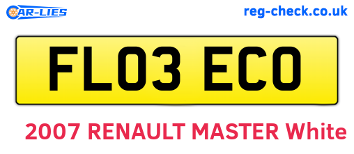 FL03ECO are the vehicle registration plates.