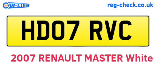 HD07RVC are the vehicle registration plates.