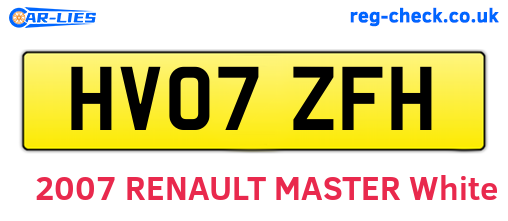 HV07ZFH are the vehicle registration plates.