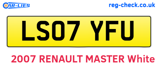 LS07YFU are the vehicle registration plates.
