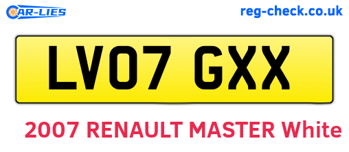 LV07GXX are the vehicle registration plates.