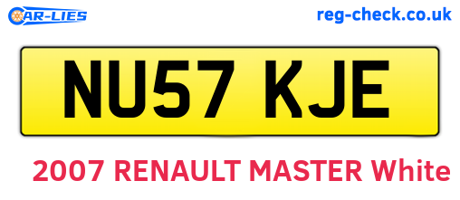 NU57KJE are the vehicle registration plates.