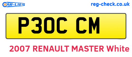P30CCM are the vehicle registration plates.