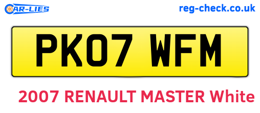 PK07WFM are the vehicle registration plates.