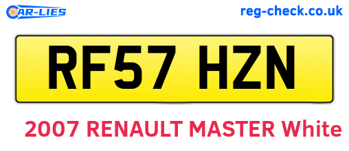 RF57HZN are the vehicle registration plates.