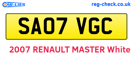 SA07VGC are the vehicle registration plates.