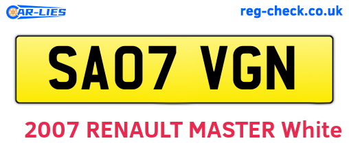 SA07VGN are the vehicle registration plates.