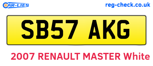 SB57AKG are the vehicle registration plates.