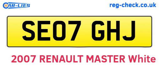 SE07GHJ are the vehicle registration plates.