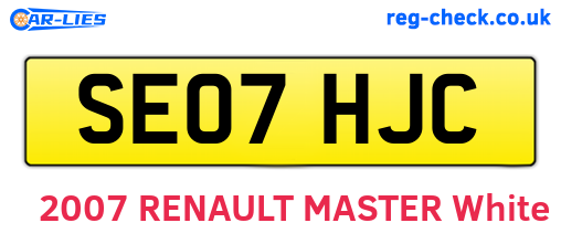 SE07HJC are the vehicle registration plates.