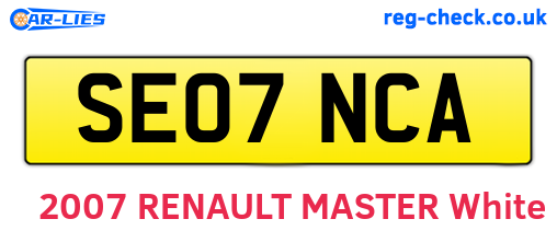 SE07NCA are the vehicle registration plates.