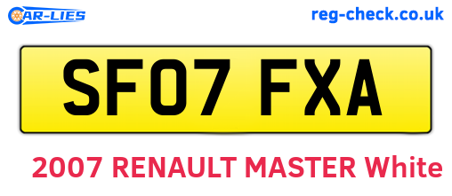 SF07FXA are the vehicle registration plates.