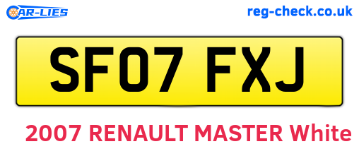 SF07FXJ are the vehicle registration plates.