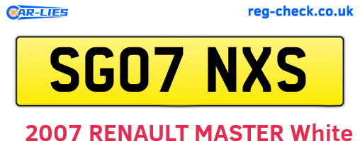 SG07NXS are the vehicle registration plates.