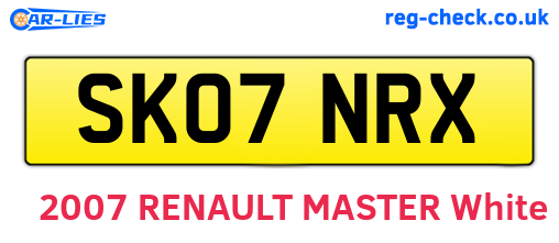 SK07NRX are the vehicle registration plates.