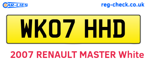 WK07HHD are the vehicle registration plates.